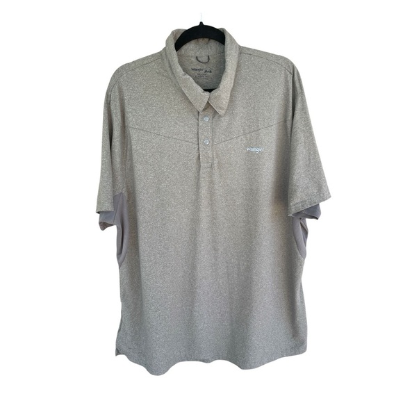 Wrangler Outdoor Polo Shirt Gray Short Sleeve XXLarge Classic Fit Performance - Picture 10 of 10